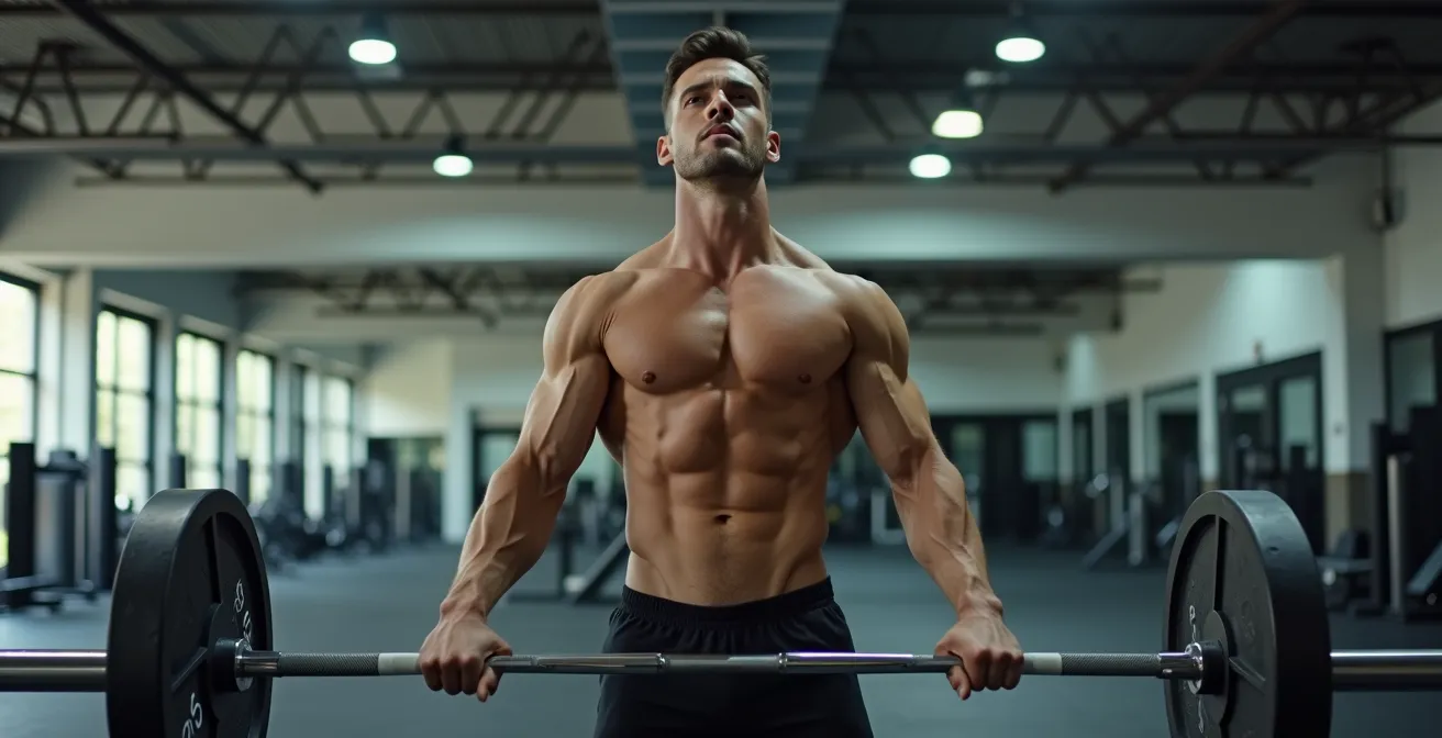 Athlete demonstrating proper 360-degree breathing expansion for core bracing