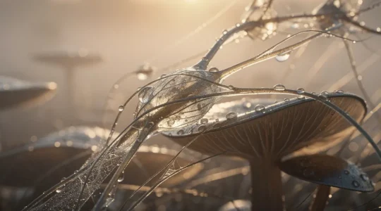 Visual representation of mental clarity emerging from fog through natural compounds and fasting