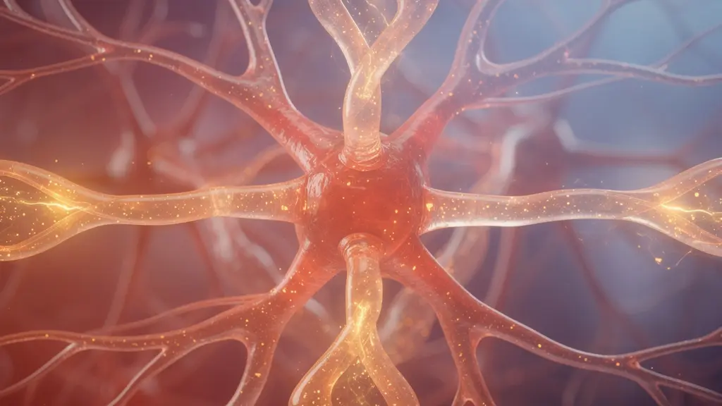 Microscopic view of gut-brain connection showing inflammatory pathways