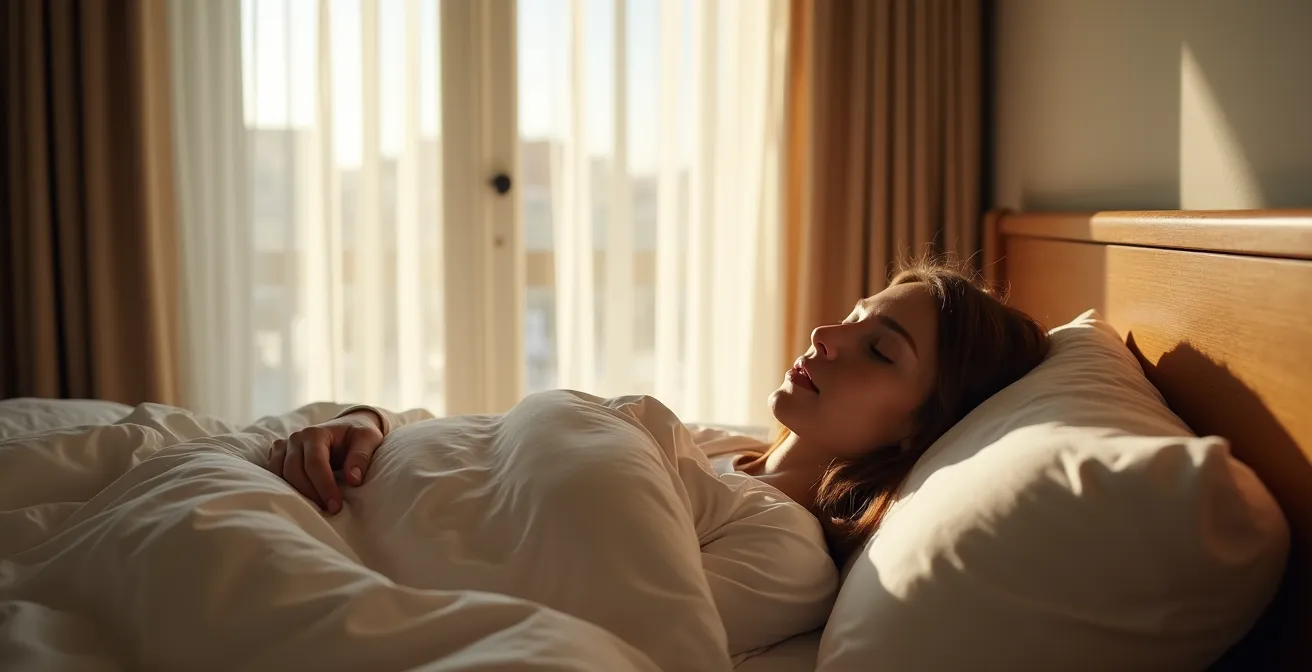 Serene bedroom layout demonstrating optimal bed placement for restful sleep