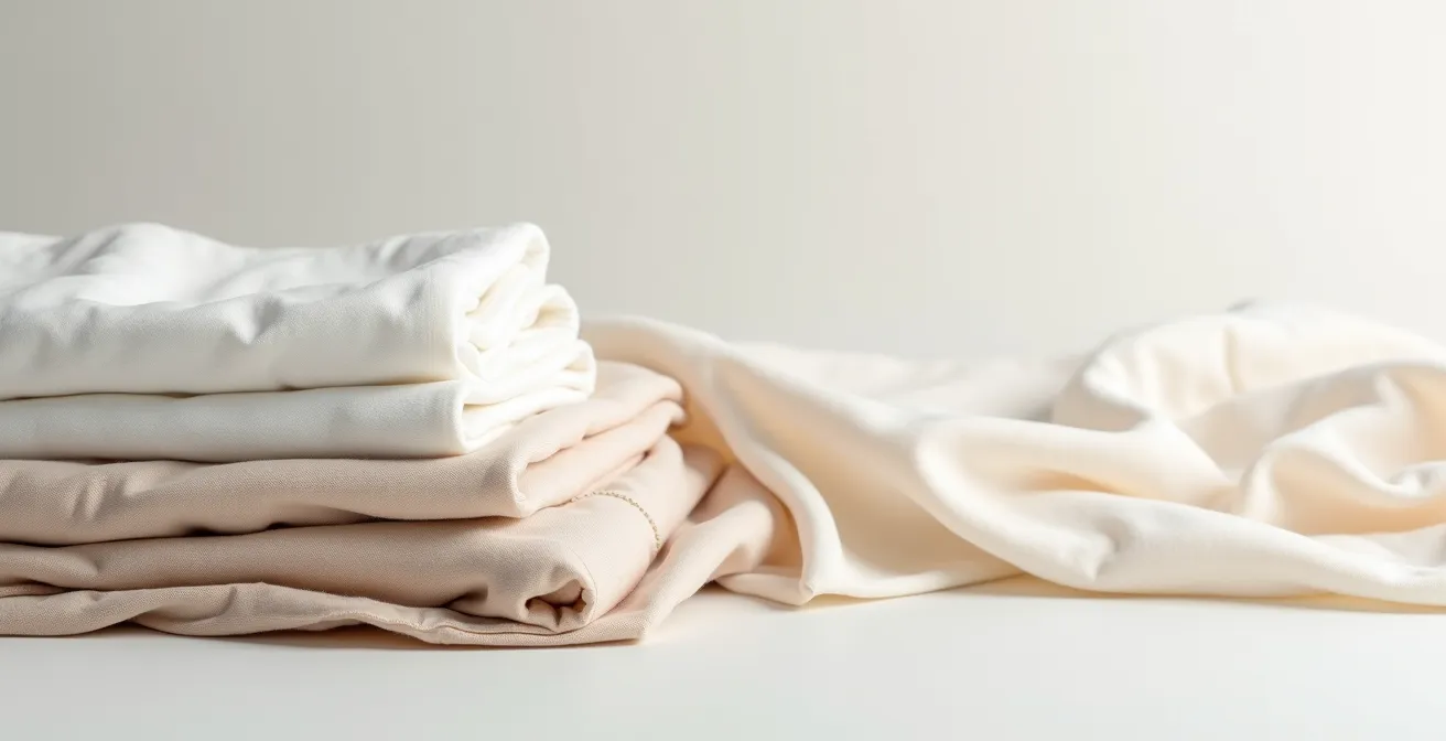 Layered organic cotton fabrics showing textile hierarchy