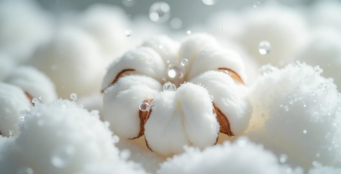 Close-up of organic cotton fabric in washing process